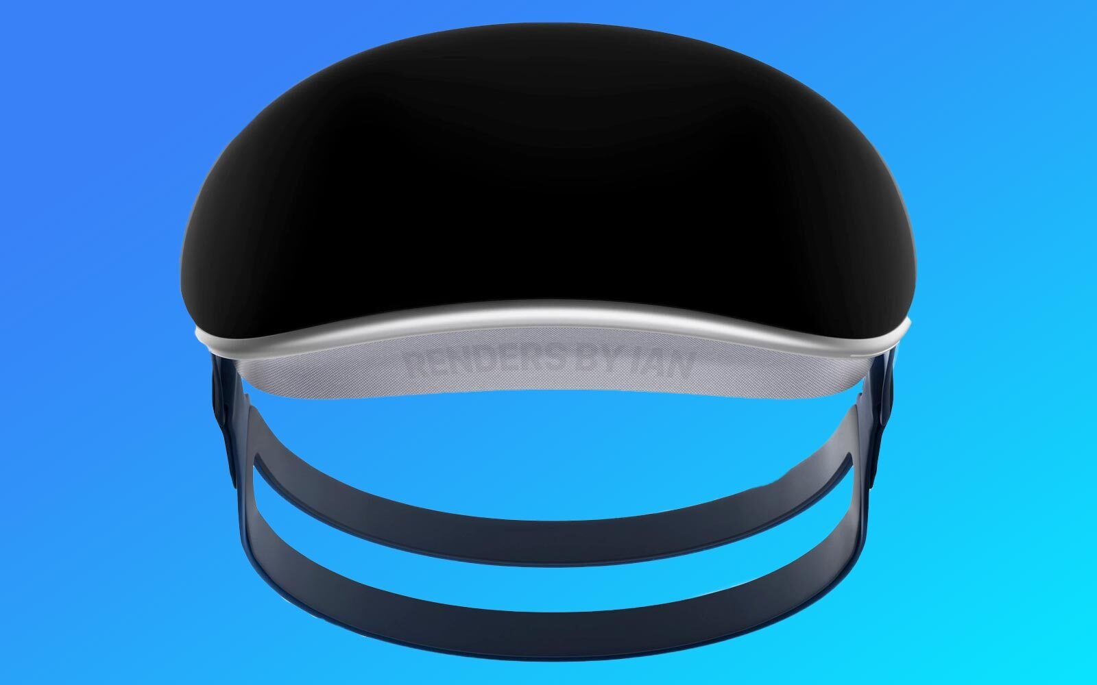 Rendu des lunettes de réalité mixte Apple - vue de face.