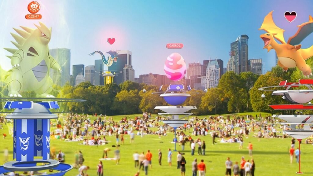 Pokemon Go Raids dans les gymnases d'un parc