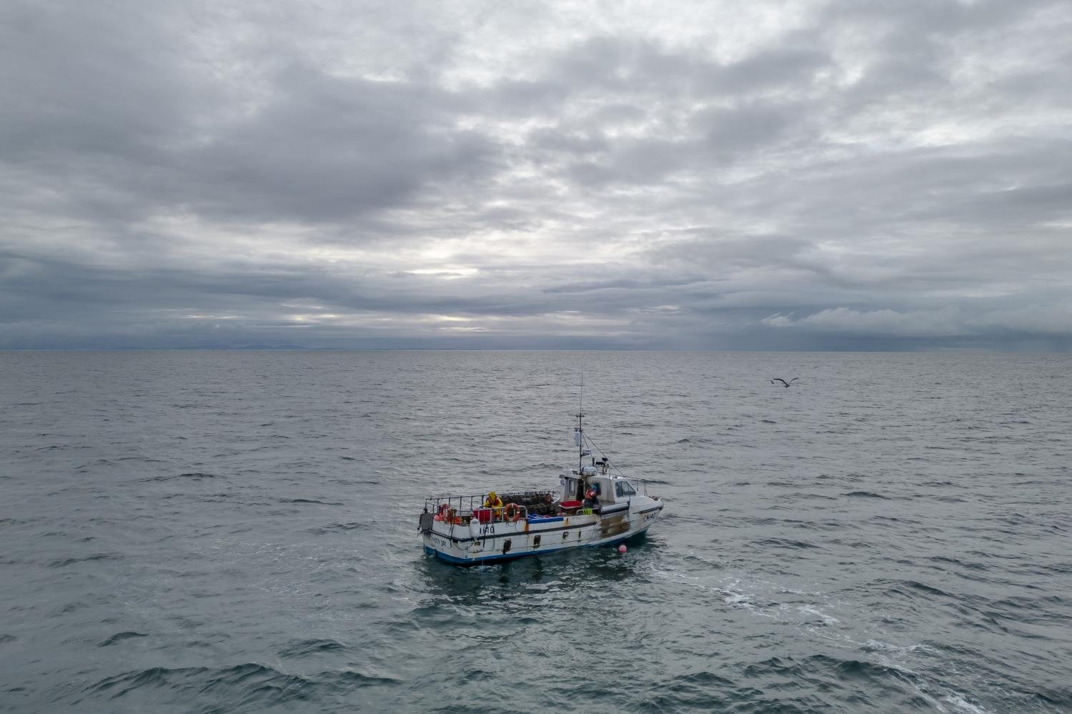 Le « Dignity Jay », propriété d'Alastair Mackie, pêche le crabe et le homard dans les mers au large de l'île de Mull, en Écosse. ANDREW TESTA / Le New York Times Le « Dignity Jay », propriété d'Alastair Mackie, pêche le crabe et le homard dans les mers au large de l'île de Mull, en Écosse. ANDREW TESTA / Le New York Times