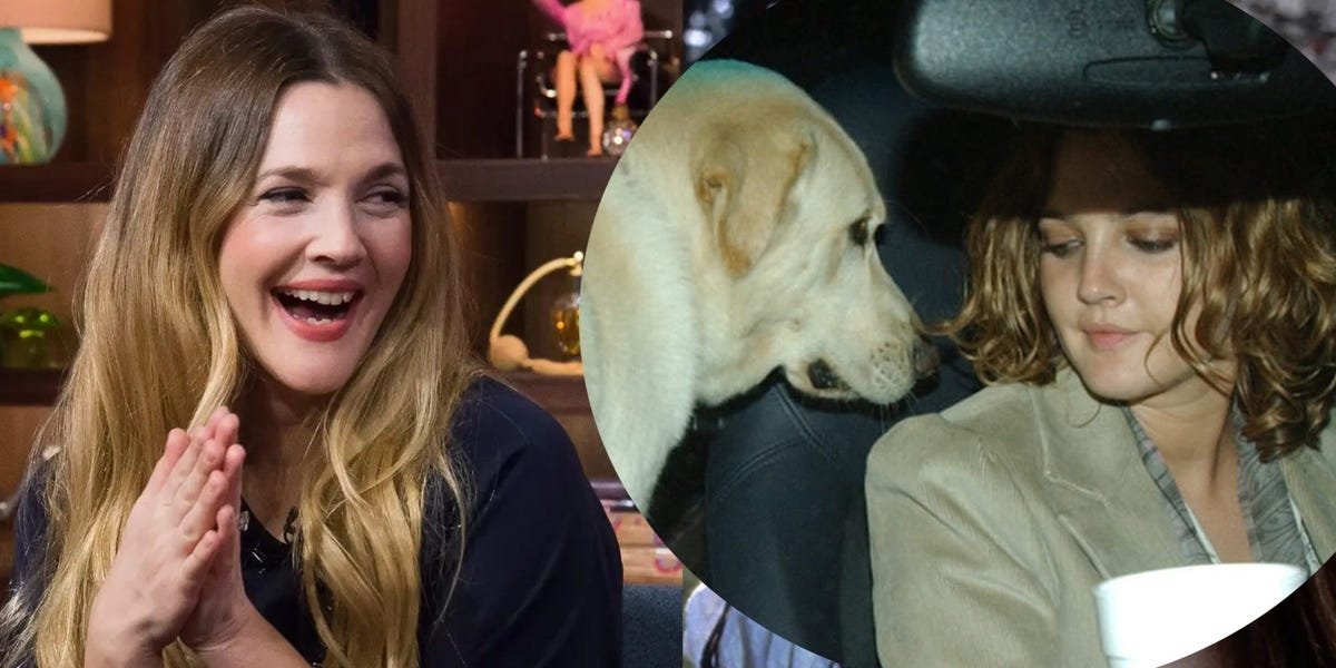 Drew Barrymore dit que son défunt chien Flossie « a eu son rythme » avec d’autres chiens du quartier français où Barrymore tournait « Ever After »