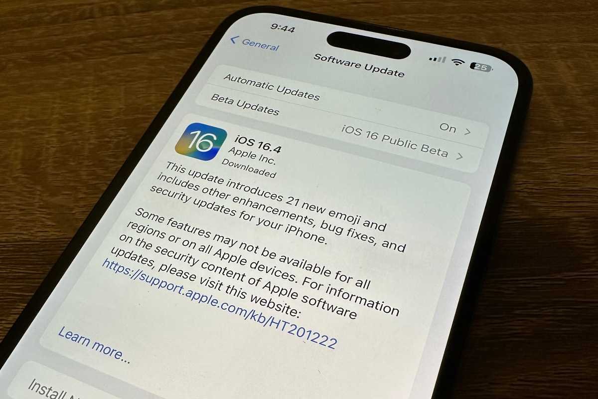 Mise à jour du logiciel iOS 16.4