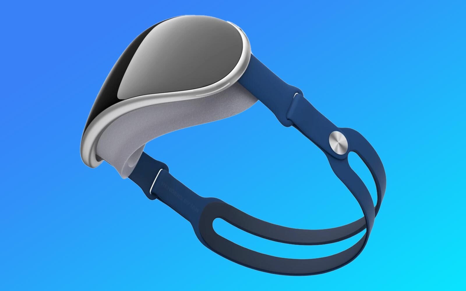 Rendu des lunettes de réalité mixte Apple - vue de dessous.