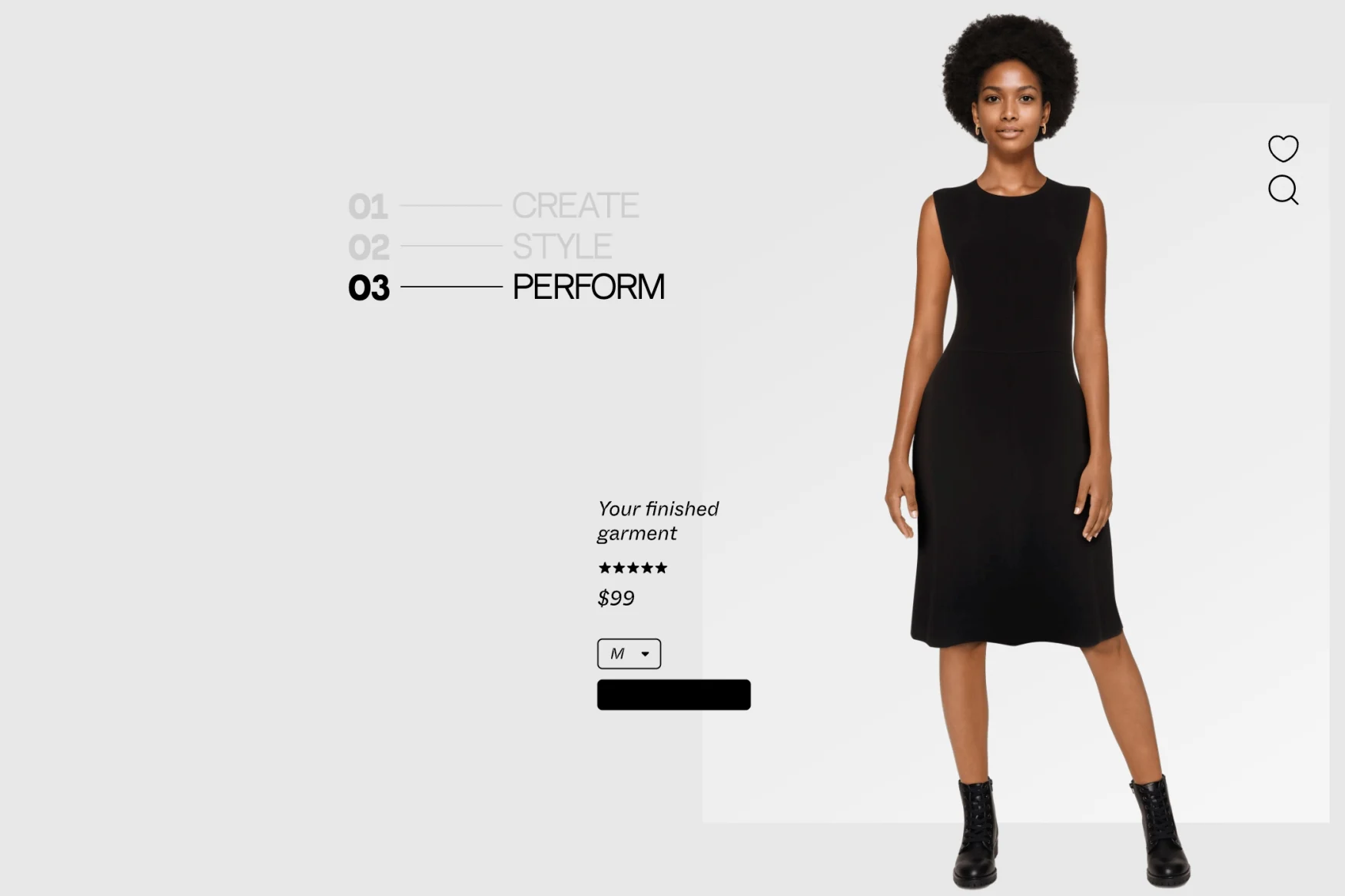 Une capture d'écran du site Web Lalaland.ai, montrant un mannequin généré par l'IA portant des vêtements personnalisés.