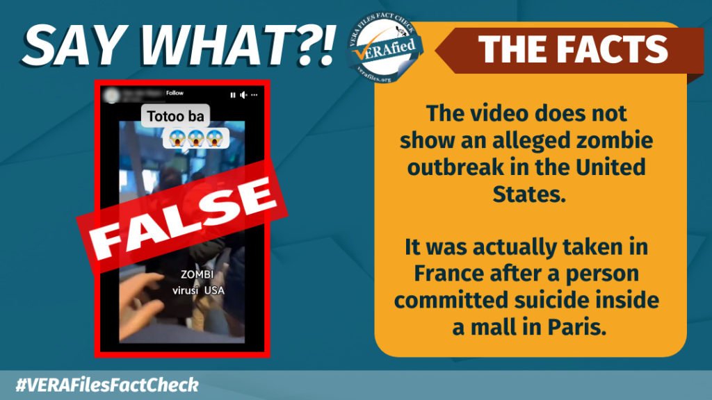VERA FILES FACT CHECK : une vidéo montre un incident de suicide en France, PAS un virus zombie aux États-Unis