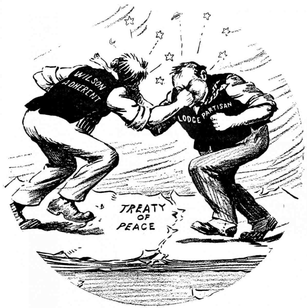 lodge partisan political cartoon 1920