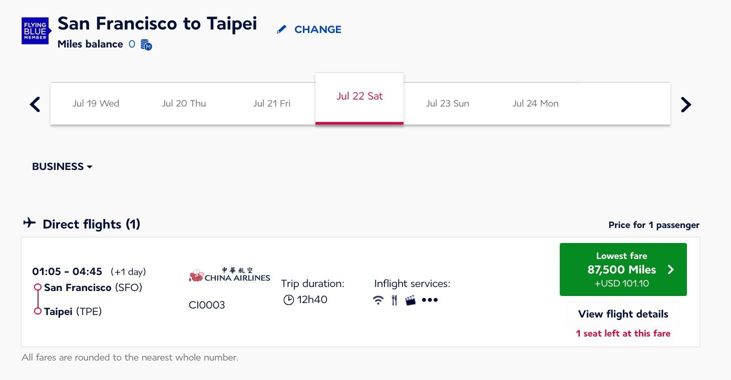 classe affaires sfo tpe