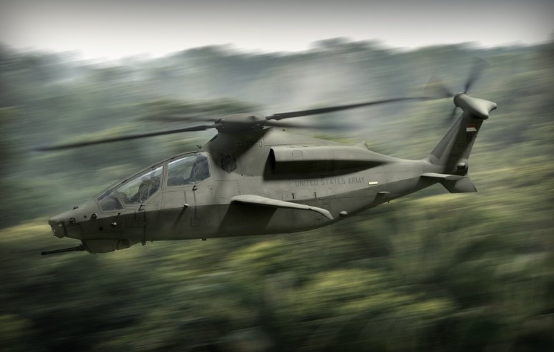 Un rendu d'artiste d'un futur avion de reconnaissance d'attaque de l'armée américaine, ou FARA. Un entrepreneur n'a pas encore été sélectionné pour construire officiellement l'hélicoptère avancé.