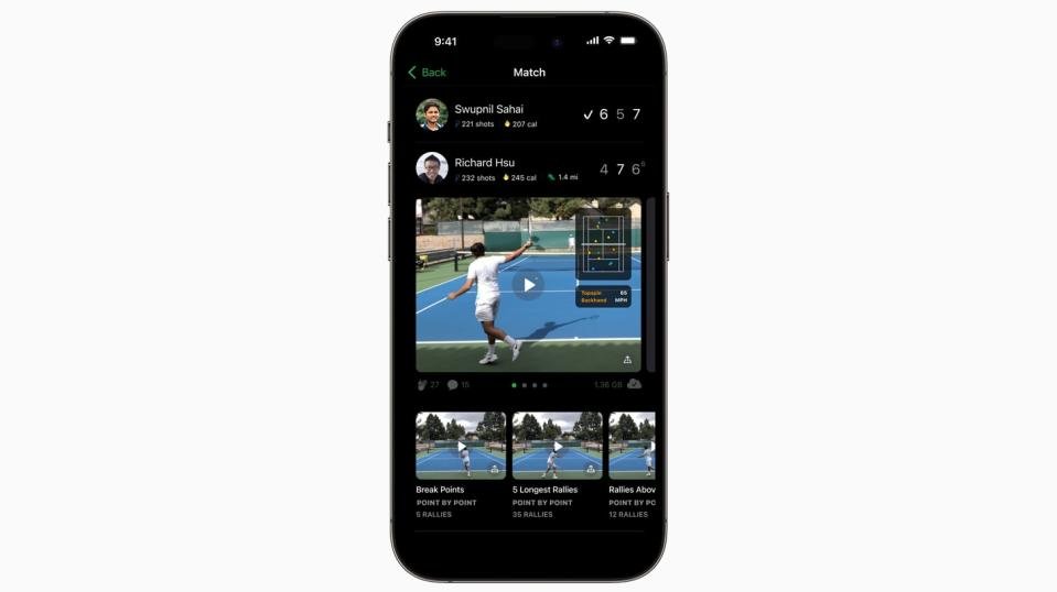 Une image montrant SwingVision sur iPhone