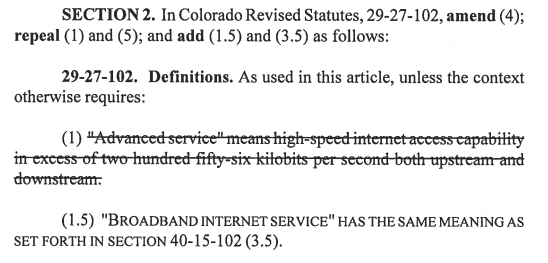 Colorado repealed law limiting municipal internet making it easier for