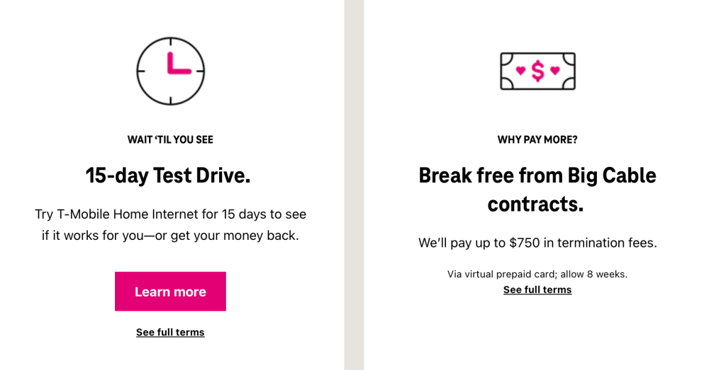 Comparaison Internet domestique 5G T Mobile vs Verizon sur le
