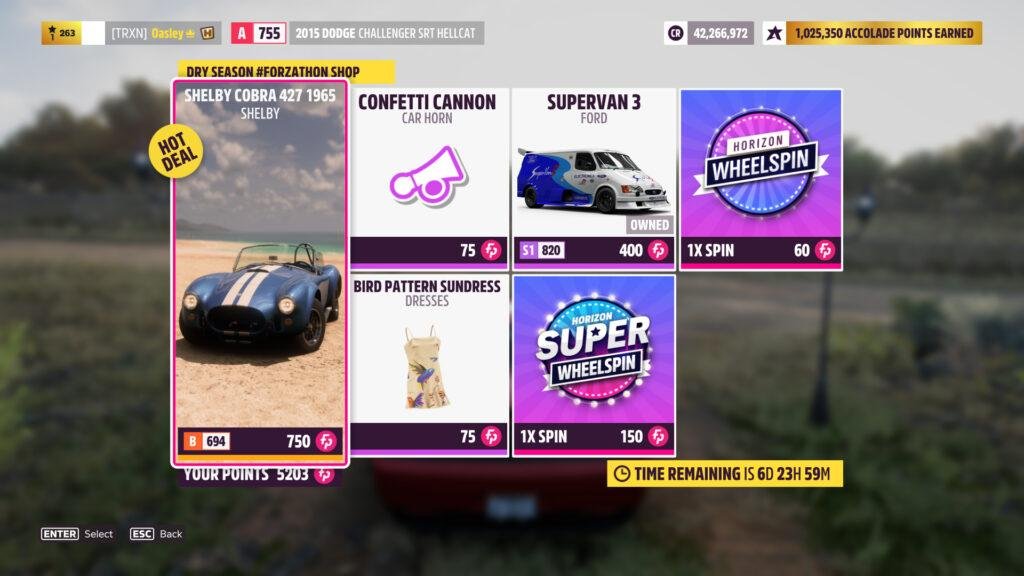 Forza Horizon 5 Series 23 Saison 3 Boutique Forzathon
