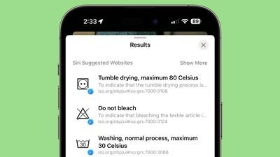 ios 17 recherche visuelle symboles de blanchisserie gros plan