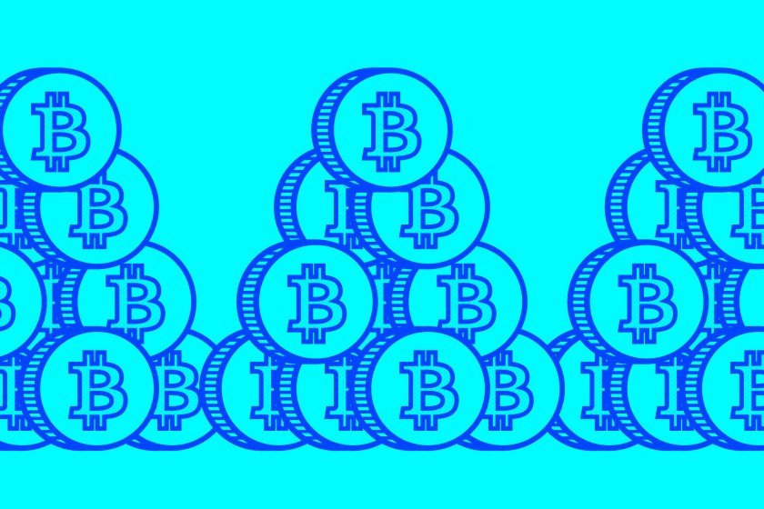 Une image de Bitcoins empilés les uns sur les autres.