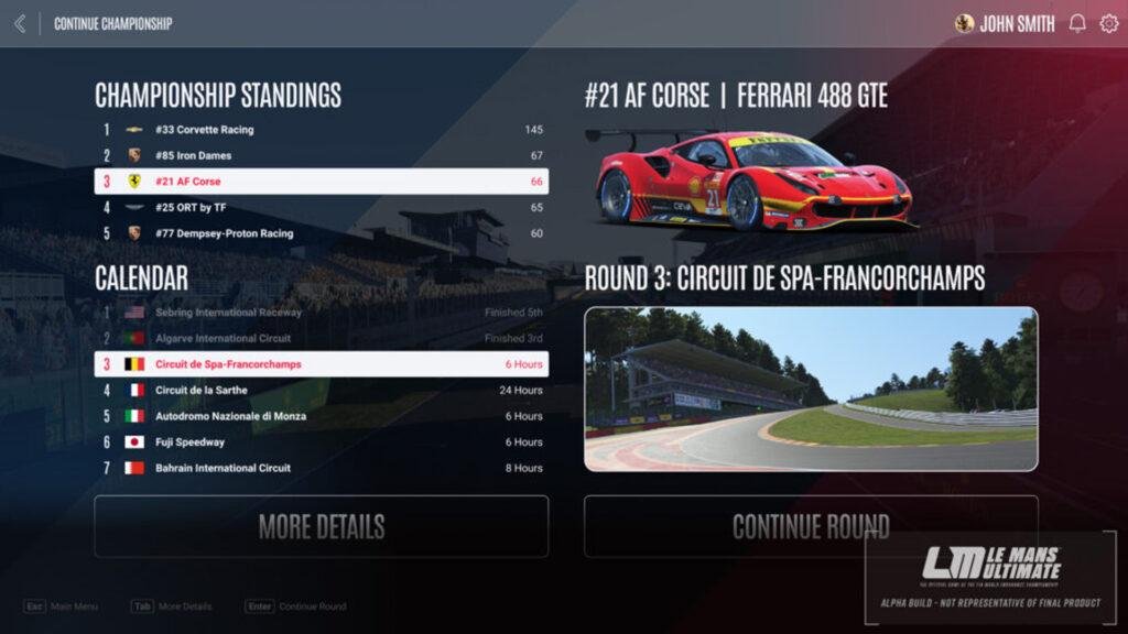 Mode championnat Le Mans Ultimate