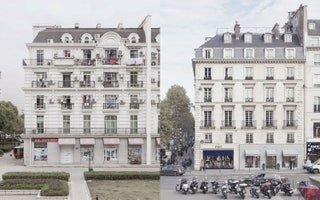 deux immeubles côte à côte l'un en Chine l'autre en France.