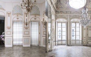 deux images de l'intérieur du château de Versailles l'une à Paris et l'autre en Chine.