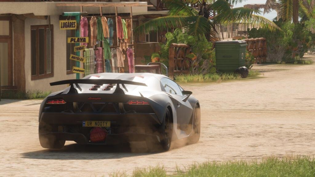 Forza Horizon 5 Lamborghini Sesto Elemento Fête sur la plage