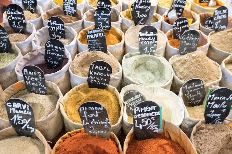 Spices on sale in market, Marseille, photo by Medi Musso