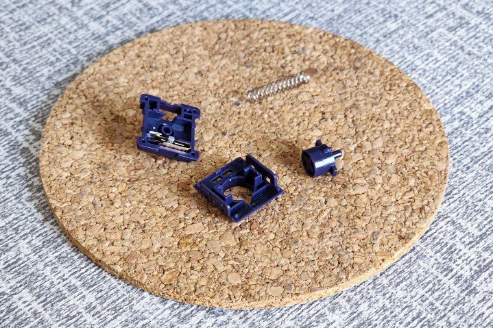 Lofree Flow review: This low-profile keyboard changed me | Digital Trends 3 Disassembled factory pre lubed Kailh Phantom tactile low profile mechanical keyboard switch from Lofree Flow.