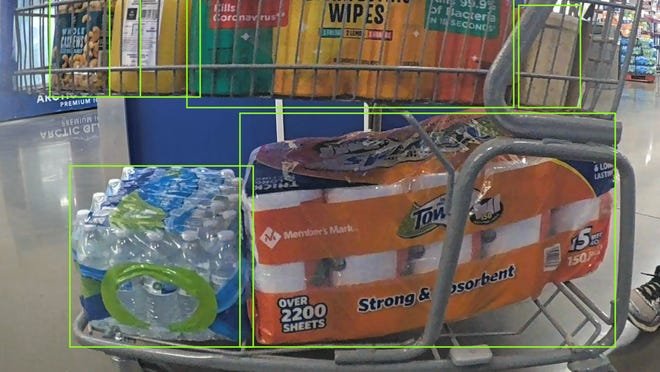 Une vue latérale de ce que l’intelligence artificielle capture à la sortie des magasins.