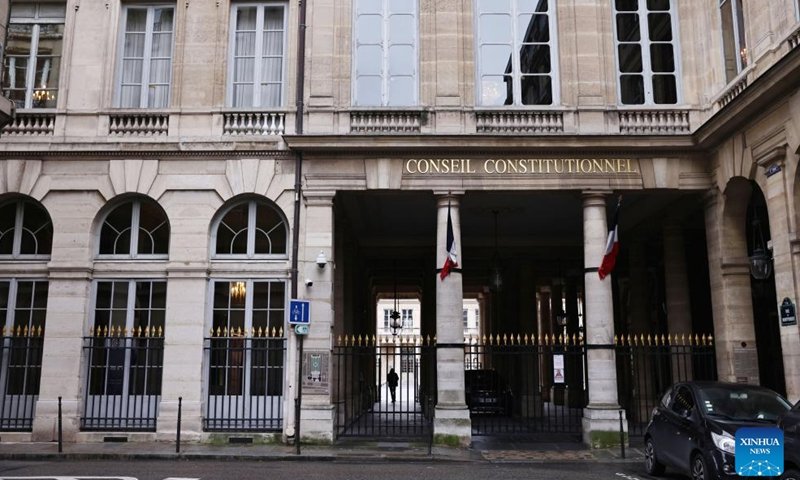 Le bâtiment du Conseil constitutionnel français, photographié à Paris, en France, le 12 décembre 2023. (Xinhua/Gao Jing)
