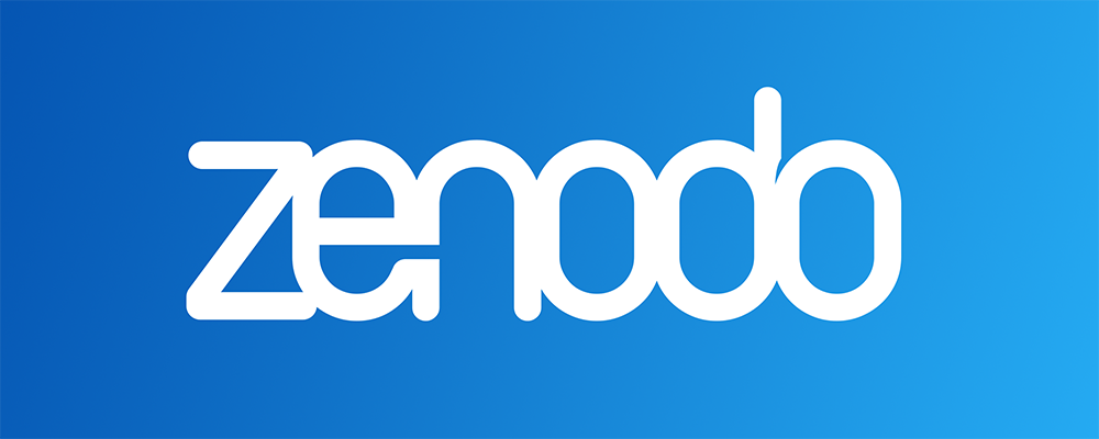 Logo zenodo blanc sur fond bleu