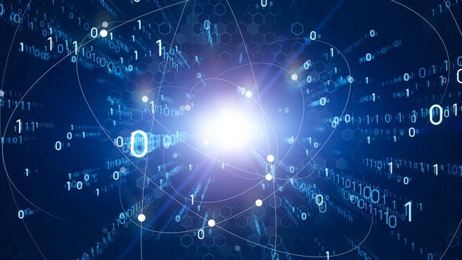 Code binaire rayonnant d'une source lumineuse.