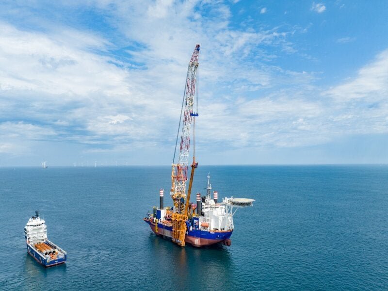 Parc eolien offshore de la Baie de Saint Brieuc France