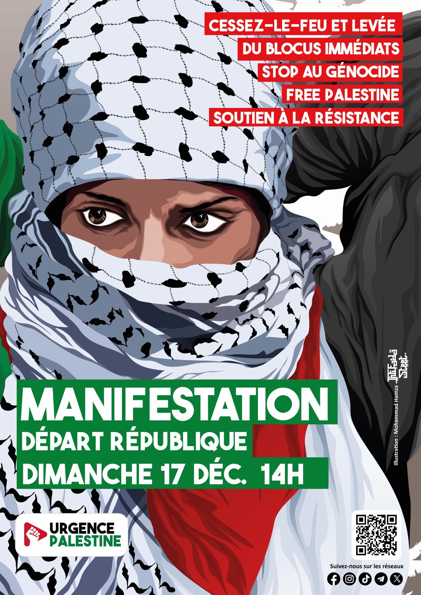 An Emergency Collective poster calling for a demonstration for 