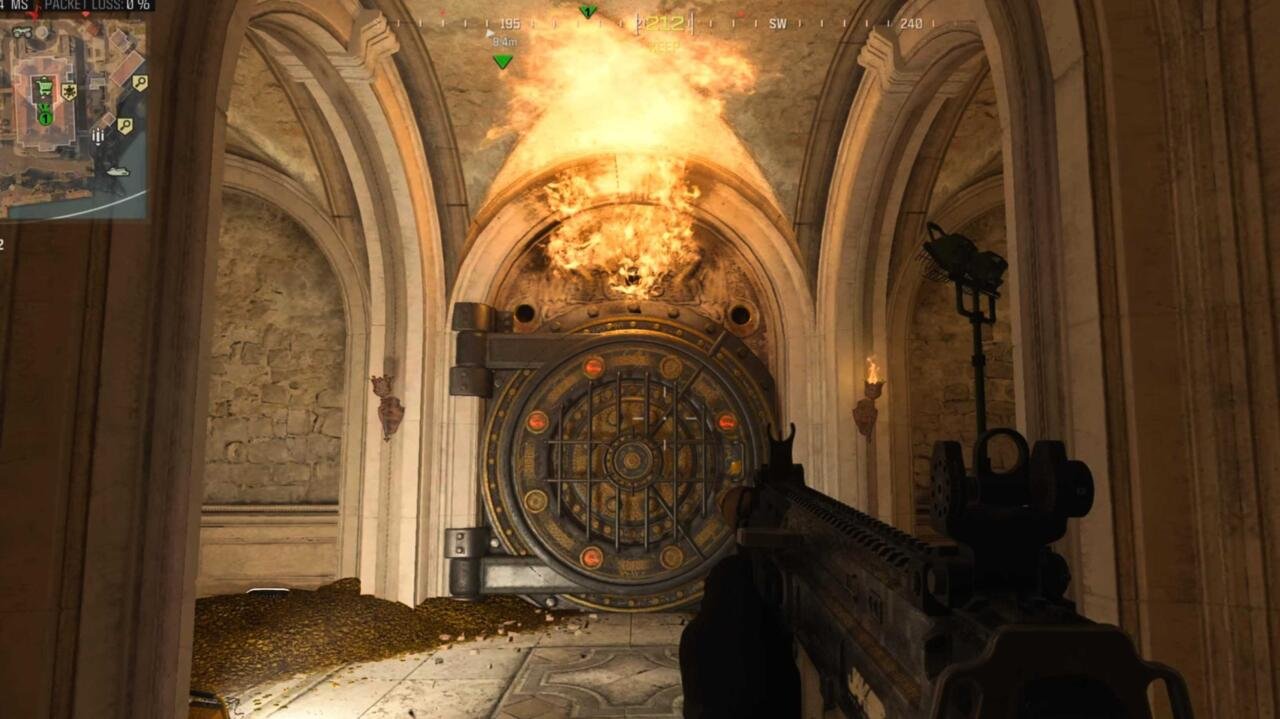 Porte de puzzle du coffre-fort après avoir utilisé le feu