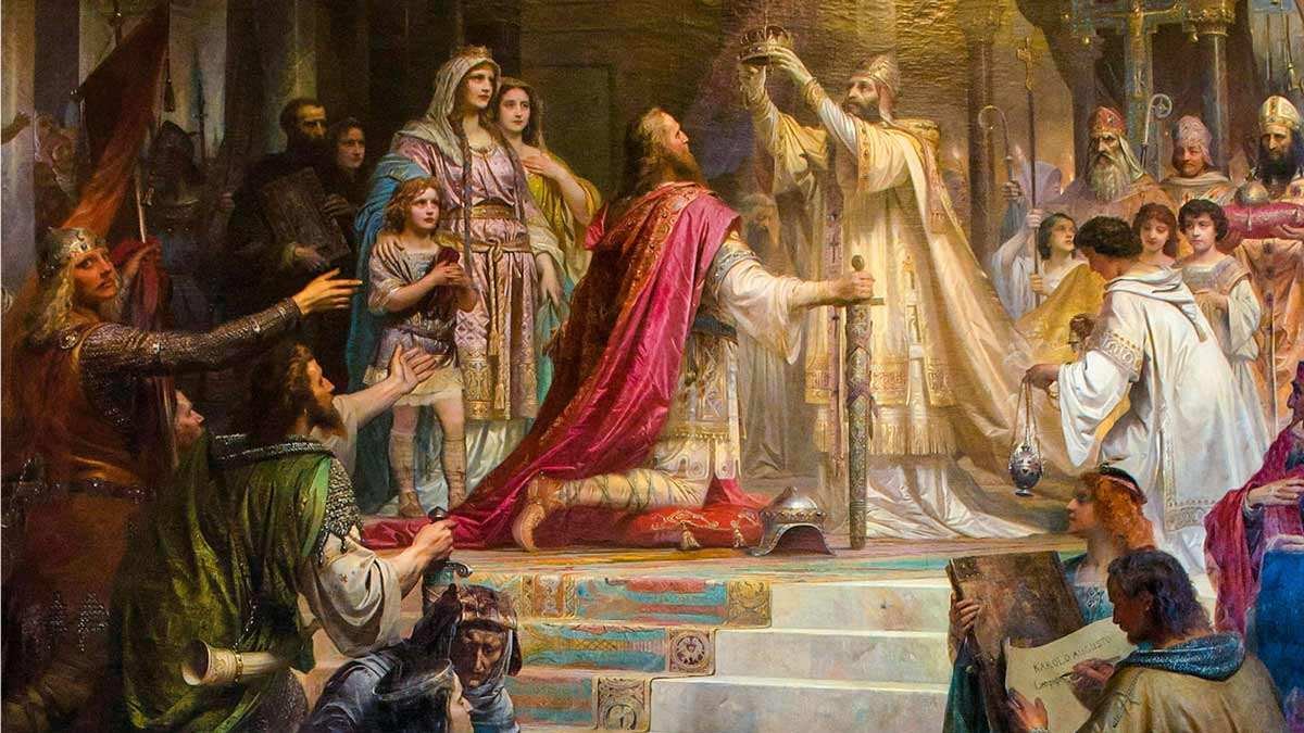 Tableau du couronnement de Charlemagne