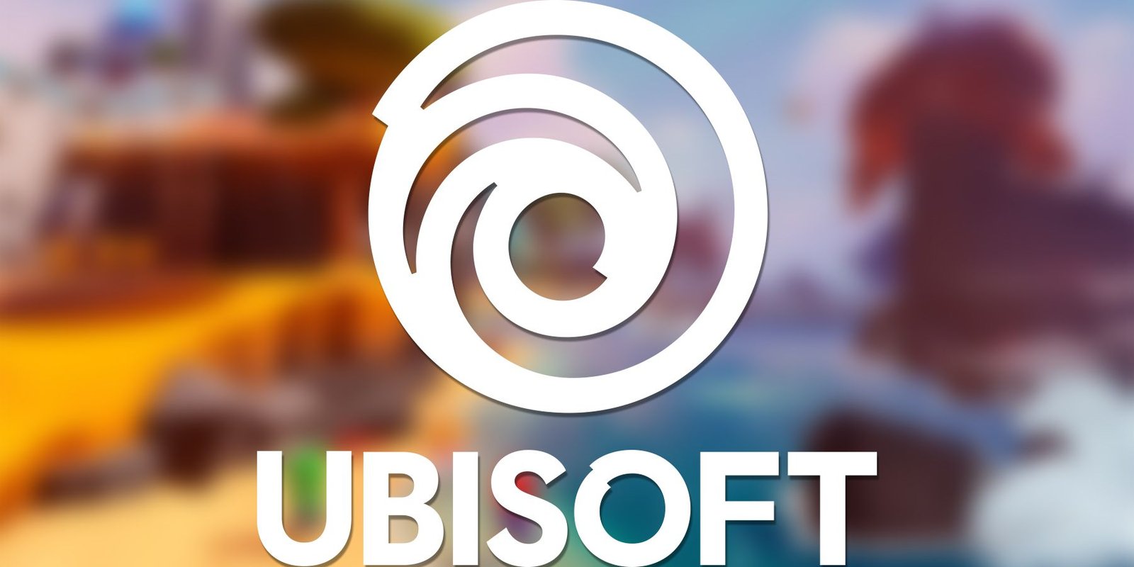 logo Ubisoft blanc sur Mario + Les Lapins Crétins Sparks of Hope capture d'écran floue