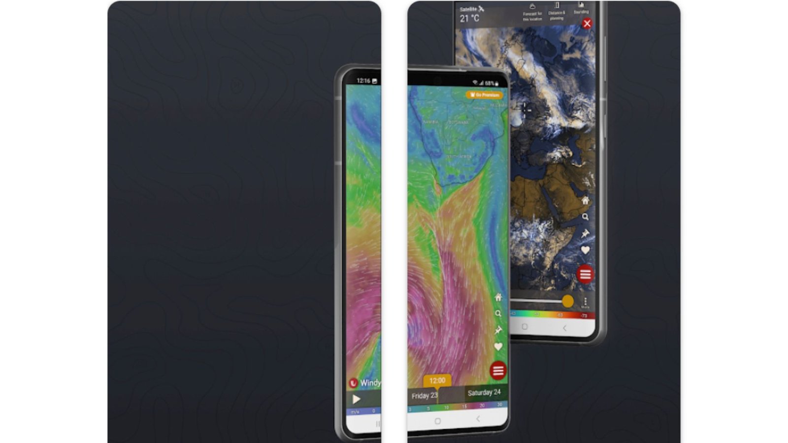 Application météo Windy.com. 