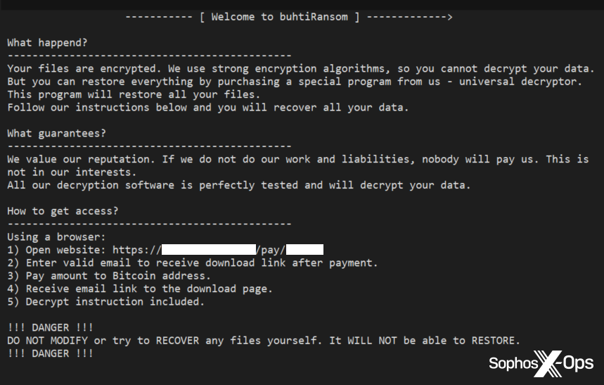 A screenshot of a ransom note