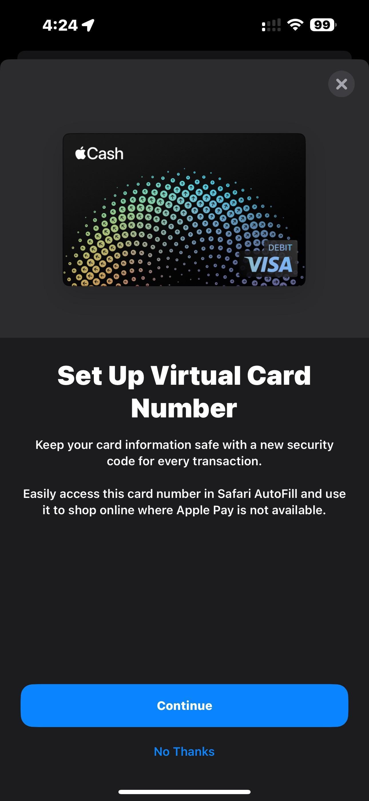 Crédit image–simpledsp/Reddit – Apple Cash ajoute la prise en charge des cartes virtuelles dans iOS 17.4 bêta