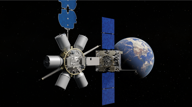 La conception GAS-T de Northrop Grummans exploitera une plate-forme satellite ESPAStar-D pour ajouter du carburant et prolonger la durée de vie des actifs en orbite. (Crédit d'image : Northrop Grumman) La technologie de ravitaillement par satellite de Northrop Grumman sélectionnée comme première norme d'interface de solution de ravitaillement préférée pour le commandement des systèmes spatiaux