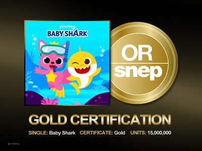 Le Baby Shark de Pinkfong remporte sa première certification Or en France