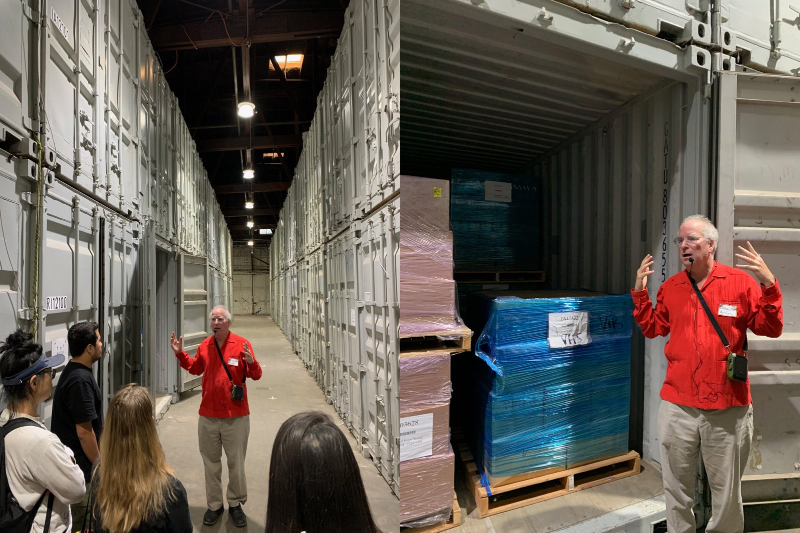 Brewster Kahle devant des conteneurs