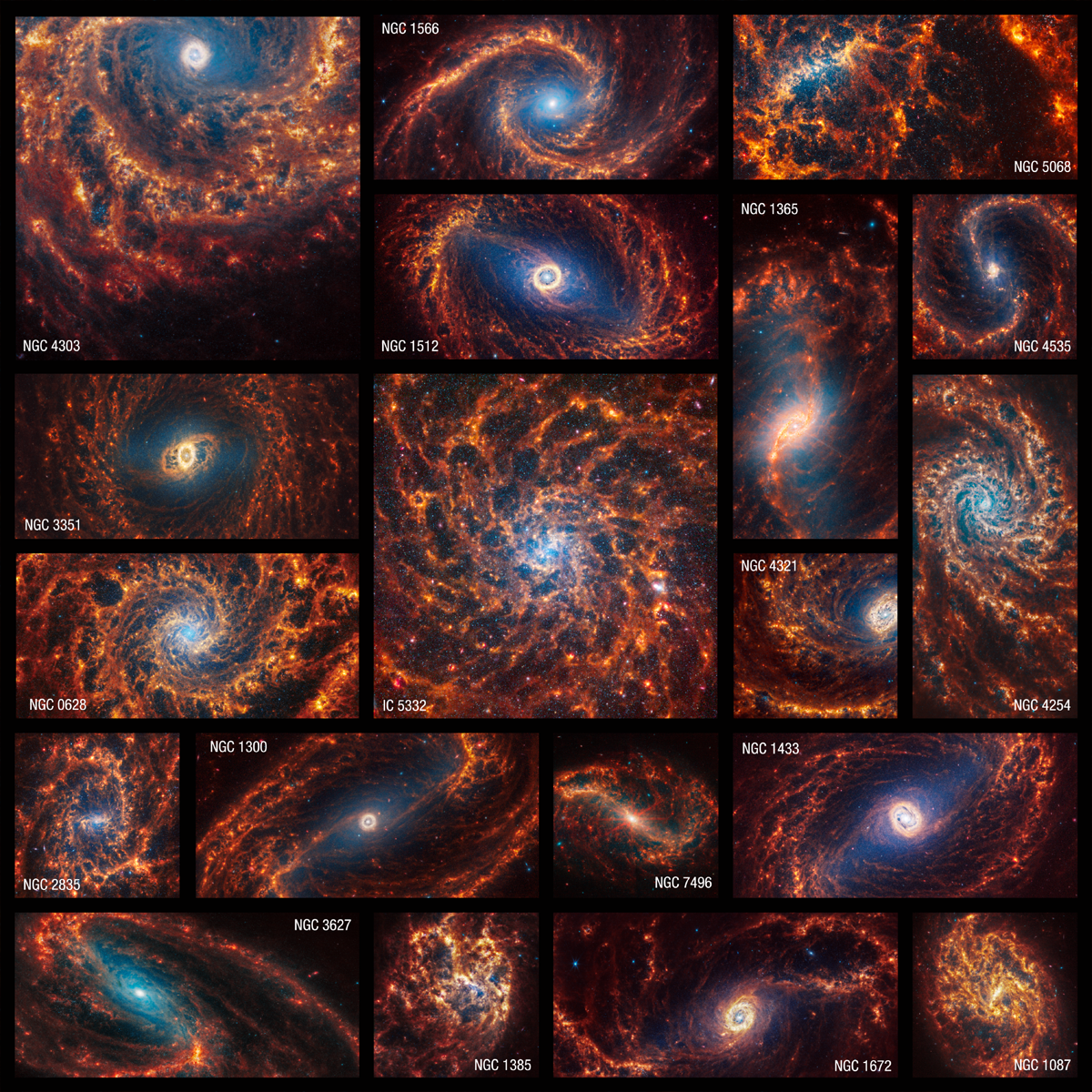 Webb de la NASA décrit une structure stupéfiante dans 19 galaxies spirales proches