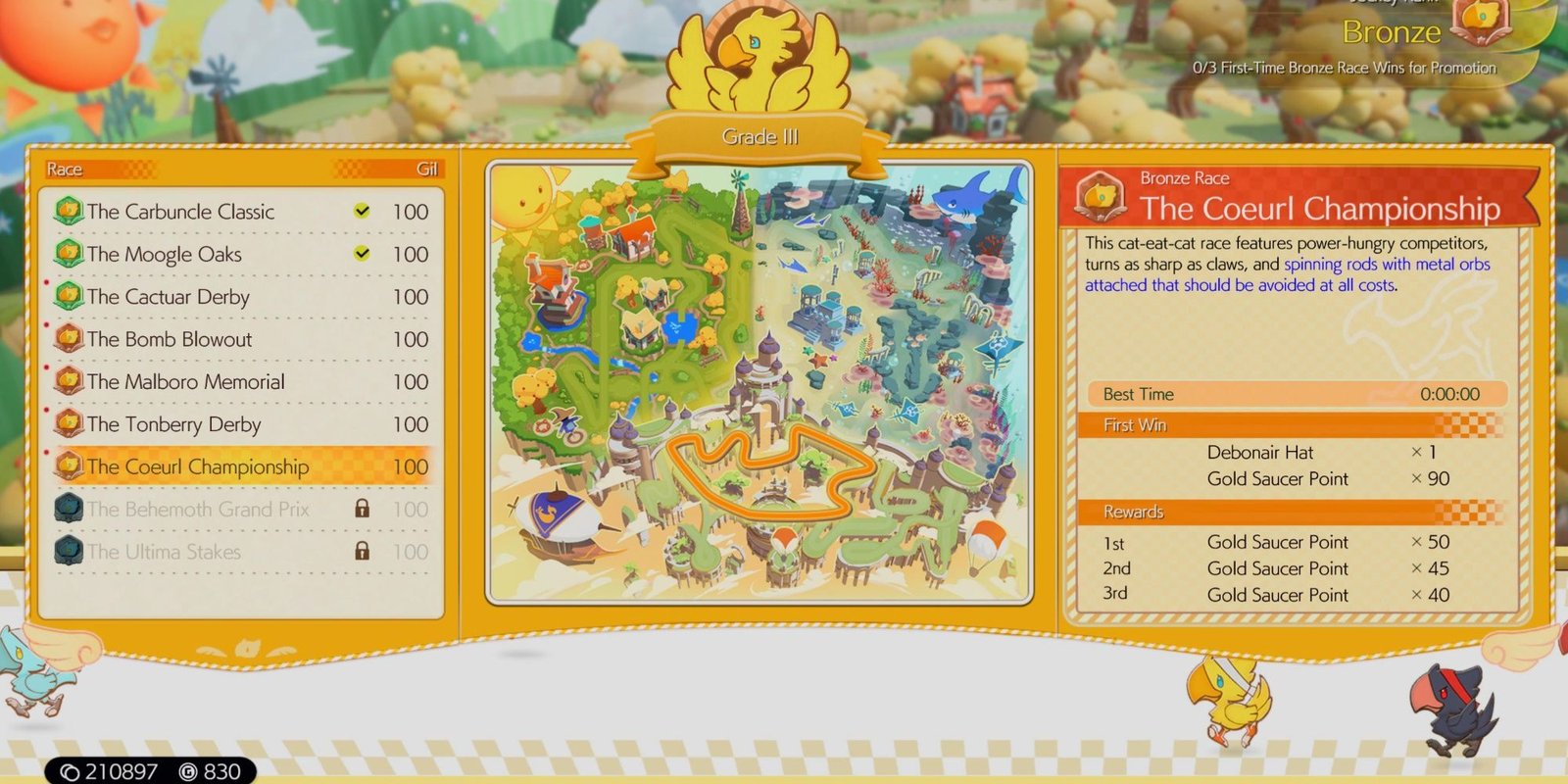 Récompenses du mini-jeu Chocobo Racing