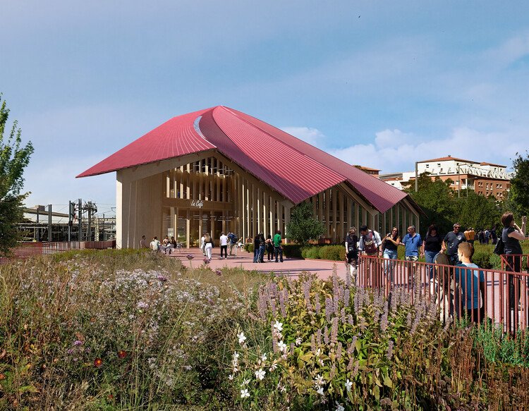 Les architectes BIG et A+ dévoilent la conception d'un centre de transport de bois massif en France - Image 9 sur 17