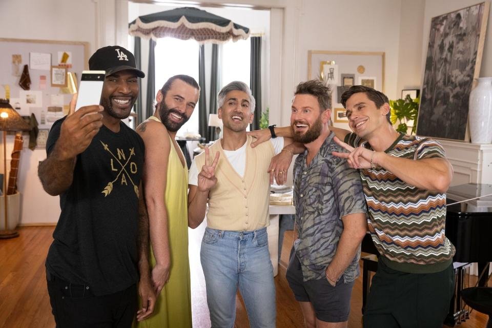 karamo brown, jonathan van ness, tan france, bobby berk, antoni porowski dans queer eye, saison 7