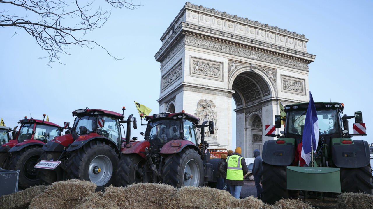 Des dizaines de personnes arrêtées lors d’une manifestation d’agriculteurs sur les Champs-Élysées à Paris