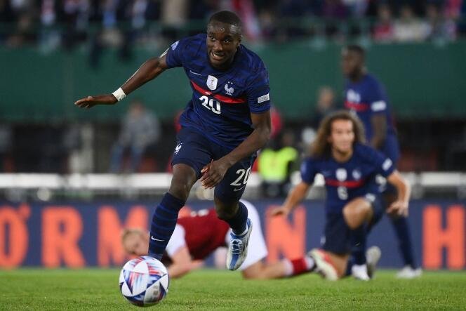 Deschamps rappelle Diaby en équipe de France pour les matches amicaux de mars 1 L'attaquant français Moussa Diaby lors du match de football de la Ligue des Nations de l'UEFA Autriche contre France au stade Ernst Happel de Vienne, Autriche, le 10 juin 2022.