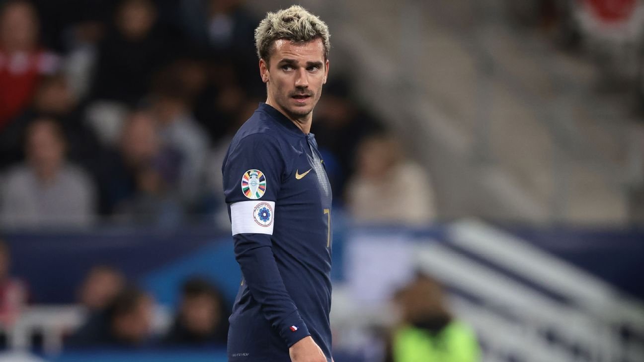 Fin de la séquence de 84 matchs consécutifs de Griezmann avec la France