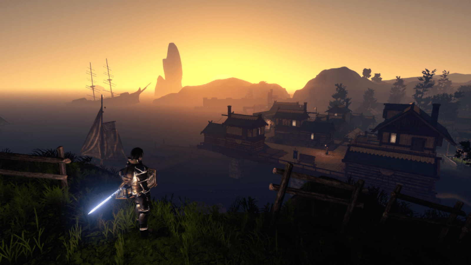 Coucher de soleil dans le Ciezo d'Outward, avec un meilleur équipement que j'ai jamais trouvé jusqu'à présent !
