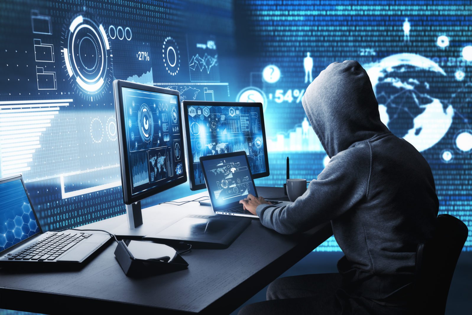 Concept de piratage et de logiciels malveillants