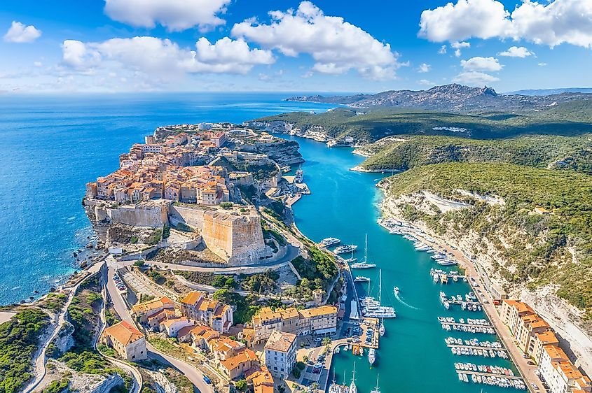 Vue aérienne de Bonifacio, France.