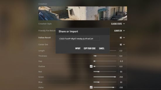 1712771892 150 Meilleure liste de codes de reticule CS2 utilisee par les