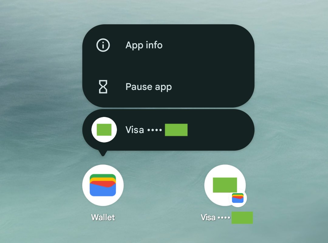 Raccourci de la carte Google Wallet